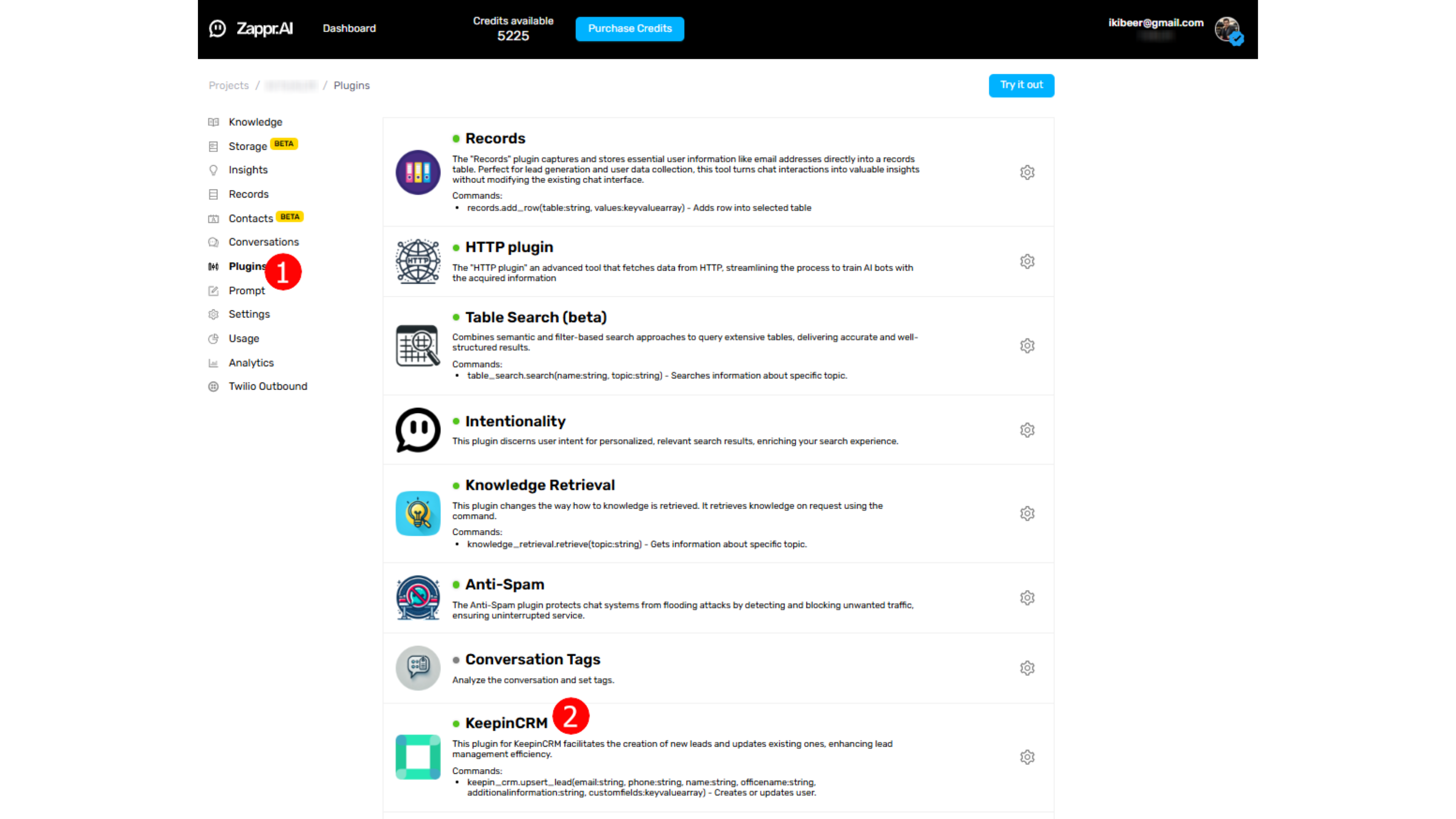 Connecting to the plugin in Zappr account